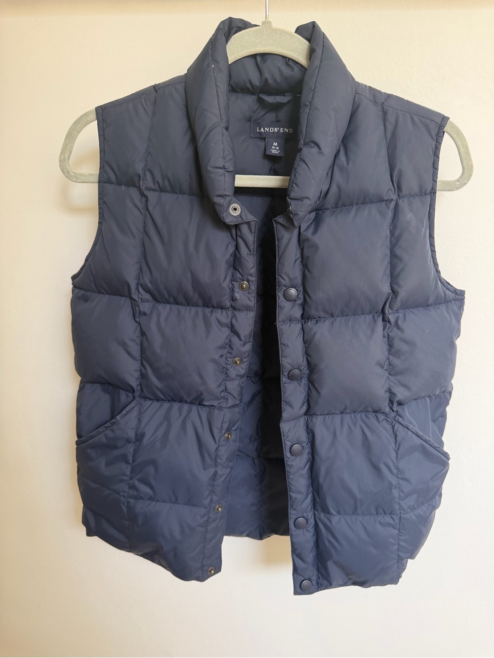 Cozy Lands' End Kids Down Feather Navy Puffer Vest 10-12YRS